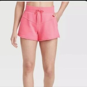 Women's Fleece High-Rise Shorts 3" - JoyLab  - Cayenne Pink - XXL